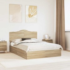Letto con Contenitore con testiera Rovere Sonoma 140 x 200 cm