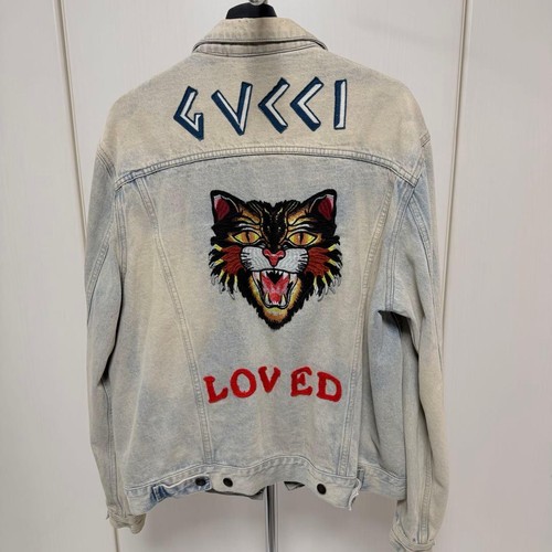Gucci giacca denim gatto - giacca,