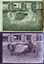 Rara foto negativa - Moto: GILLET Herstal (500 Sport?) - 1930/31 circa, raro