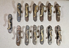 Lotto n. 13 maniglie in ottone porte interne vintage