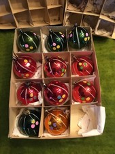 11 vecchie palline di Natale in vetro addobbi natalizi colorati 5,5 cm 25/177