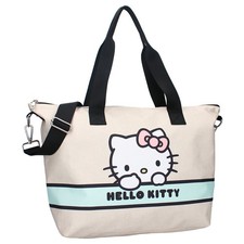 HELLO KITTY Borsa SHOPPER 48x32x14cm Take Me To The Party SHOPPING BAG Beige
