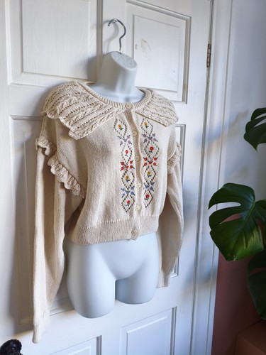 Cardigan zara panna ricamo - zara,