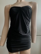Calliope Mini Abito Nero Senza Spalline Spiaggia Festa Taglia M