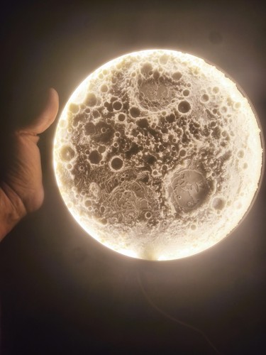 Lampada forma luna 3d - lampada, a