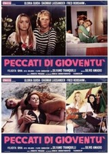 PECCATI DI GIOVENTU', GLORIA GUIDA 1975  SEXY LOBBY CARD FOTOBUSTA 2PZ.
