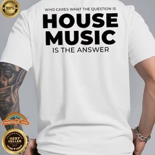 MAGLIETTA HOUSE MUSIC T-Shirt BIANCA Taglia XL  Stampa Retro Cult Club DJ