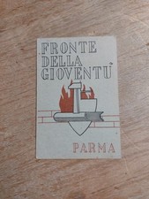 Tessera Fronte della gioventù Parma 1945 Ww2 Rara Tesserina 
