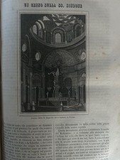 Raro Articolo stampa d'epoca con incisione xilografia 1843 Sacra Sindone