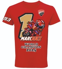 T-shirt MARQUEZ DUCATI WORLD CHAMPION 2025 Italia, MotoGP  spagna corse campione