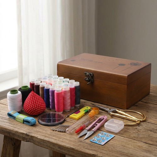 Scatola legno per cucito kit - legno,