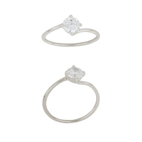 Anello solitario con - , zircone