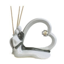 34607 Bomboniere Profumatore Porcellana Sposi Quadrifoglio Fedi Nozze Diffusore