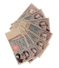 X UNA BANCONOTA MILLE 1000 LIRE GIUSEPPE VERDI 2° TIPO REPUBBLICA ITALIA ITALY