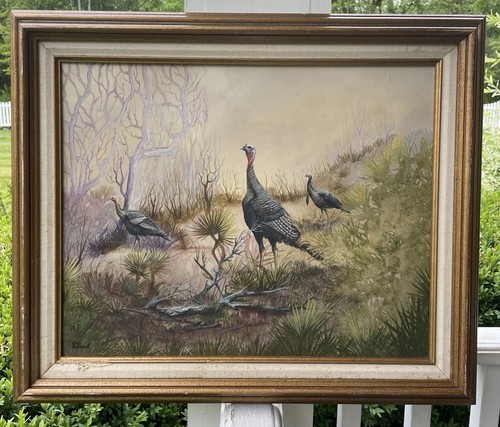 Vintage wild turkey painting - wild,