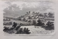 Stampa antica 1867 Mentana