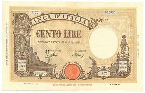 100 lire barbetti - lire, b