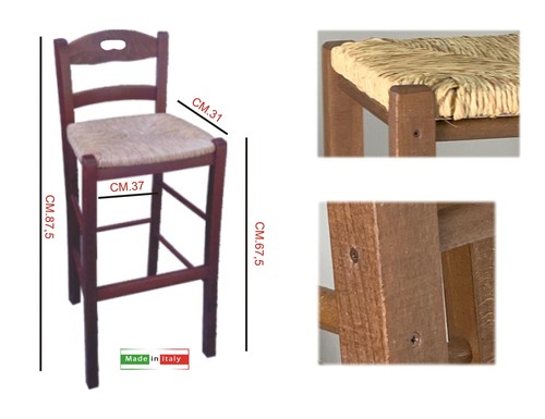 Sgabello snack paglia - sgabello,