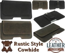 CUSTODIA A MARSUPIO PIANOFORTE FATTA A MANO IN PELLE DI MUCCA CLIP E PASSANTE IN VITA PER TELEFONI CELLULARI