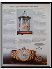 Rolex orologio Datejust Oyster 18 ct Pubblicità 1 pagina anni 70 Esperimento
