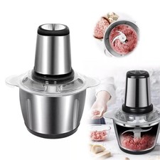 Tritatutto Elettrico 3L in Acciaio 3 Lame Tritacarne Trita Verdure Frutta 500W