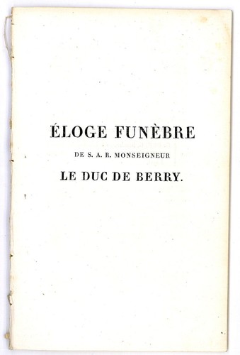 Hommage funèbre duc - du, de
