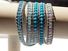 BRACCIALE CHAN LUU ARGENTO STERLING MULTI BLU / AB PERLINE SFACCETTATE