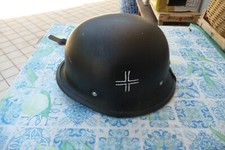 Casco QC da moto tipo elmetto tedesco WWII. Buon usato con fregi dipinti a mano