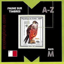 B1076 - TCHAD - ERROR MISPERF Stamp Sheet - 2020 - Fauna WWF, BIRDS