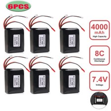 6 x per Spektrum DX9 DX8 DX7 DX6E DX6 2S 7.4v batteria LiPo 4000mAh JST JR 8C/16C