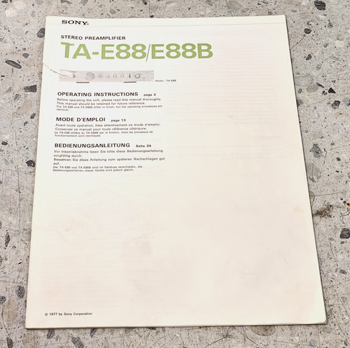Sony e88 stereo - sony, ta-e88