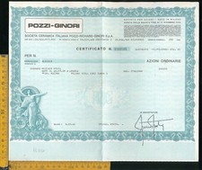Certificato azionario obbligazione b 110 Pozzi Ginori Milano