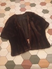 Stola di visone, Vintage, In Ottime Condizioni, bellissimo Colore Marrone Scuro 