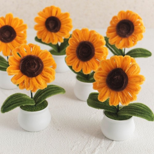 Vaso girasole all uncinetto - girasole, all'uncinetto