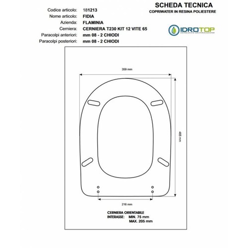 Copriwater flaminia fidia - flaminia,