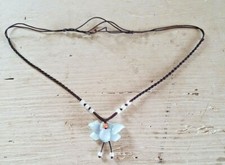 Collana Giada a Forma di Fiore con Perline e Corda Fatta a Mano Originale