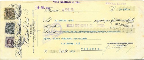 Cambiale int cartiera cini - cambiale,