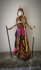 Bambola/Marionetta Indonesiana Fatta  Mano In Legno E Tessuto