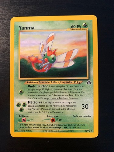 Carte pokémon yanma - pokémon,