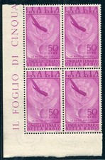 Radio posta aerea lire 50 quartina con lettere filigrana