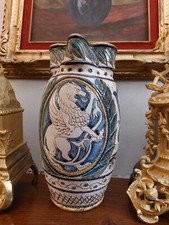 800 MUSEALE VASO MAIOLICA GRAFFITA MONTELUPO ? STEMMA LEONE RAMPANTE