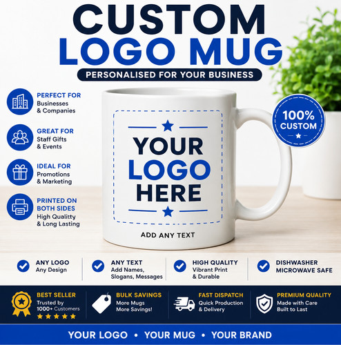 Custom logo mug personalised - custom, mug,