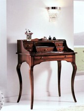 SCRIVANIA-SCRITTOIO IN PIOPPO 6 CASSETTI+PIANO ESTRAIBILE COLORE NOCExCAMERETTA