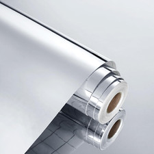 Adesivo Specchio Grande per Pareti 24"X394" Autoadesivo Specchio Contatto Carta Peel