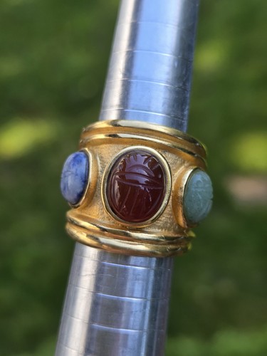 Anello scarabeo vintage - anello,
