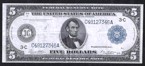 1914 federal reserve - $5,