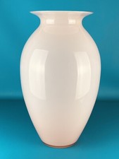 Mazzega Murano XL Grande Vaso Vetro Rosa 51cm Modernariato Design 1980 Firmato