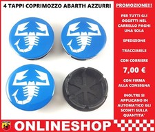 TAPPI COPRIMOZZO ABARTH AZZURRI RESINATI PER CERCHI IN LEGA 4 pezzi
