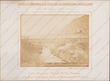 Ferrovia PESCARA POPOLI Ponte ferroviario n. 4 sul fiume Fotografia albumina