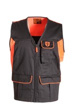 Gilet smanicato misto cotone caccia arancio cinghiale uomo carniere
